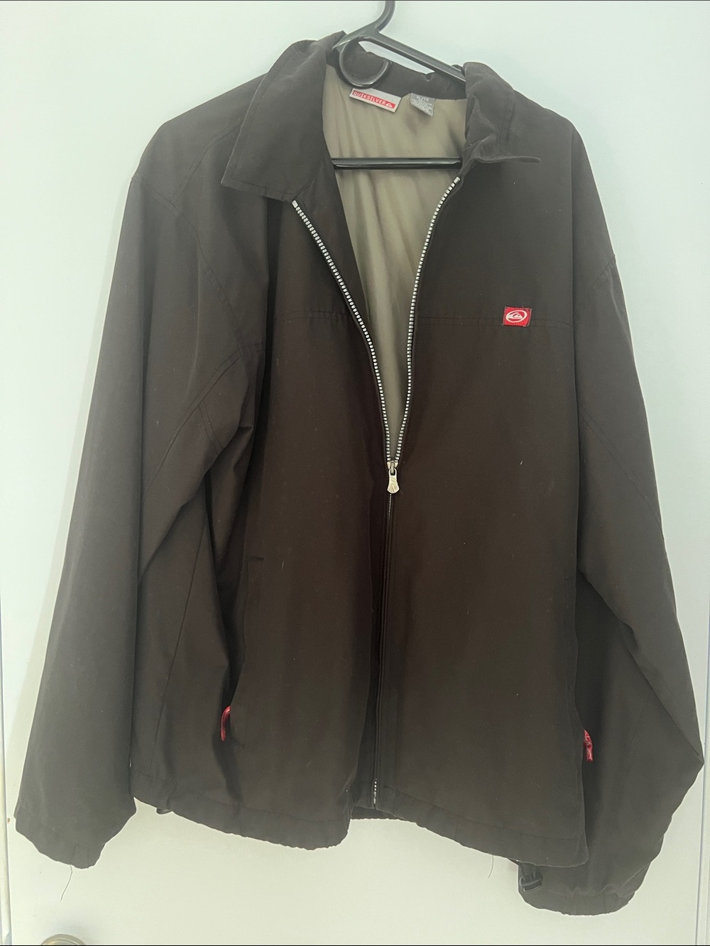 Quiksilver Men's Brown Zip-Front Lightweight Jacket